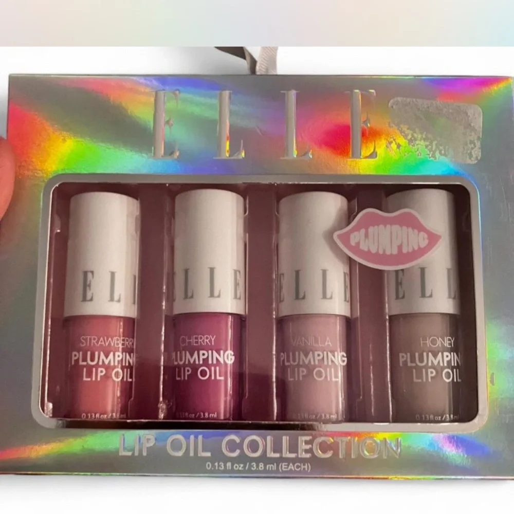 Elle Plumping Lip Oil Set - Strawberry, Cherry, Vanilla, Honey